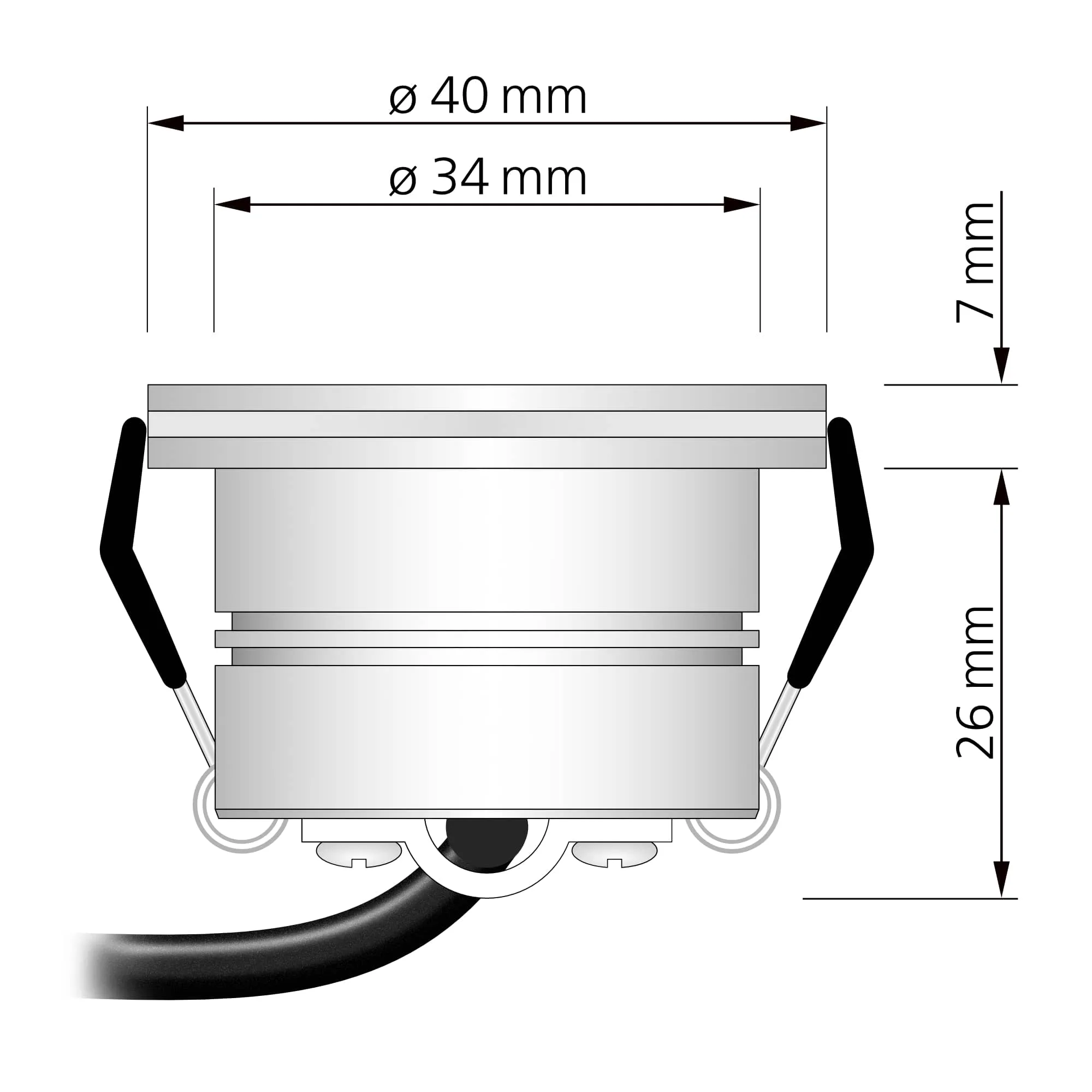 230V Alexa-Set | Mini-Einbaustrahler StarLED Sonne & Mond anthrazit | 3,3W statt 25W | leuchtet vorne & seitlich | Terrasse & Wohnbereich IP44 – Bild 7